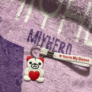 Sweet Panda Keychain with Heart